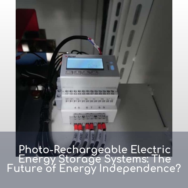 Photo-Rechargeable Electric Energy Storage Systems: The Future of Energy Independence?
